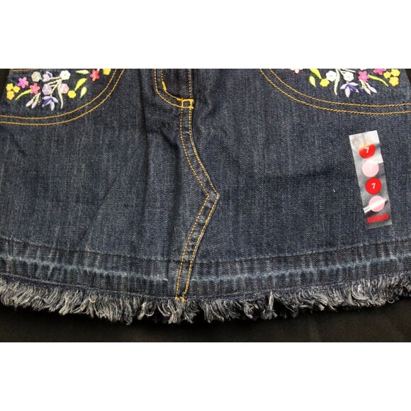 NEW 2007 Gymboree Tea Garden Denim Skorts Skirt Sequin Flowers Embroidered Fray - Picture 4 of 8